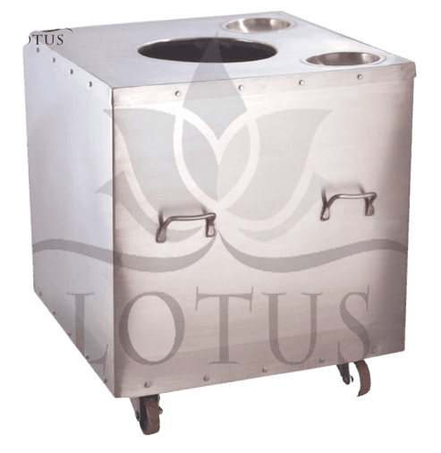 Portable stainless steel mobile square tandoor on wheels — commercial restaurant equipment Lotus Metal Works Pakistan