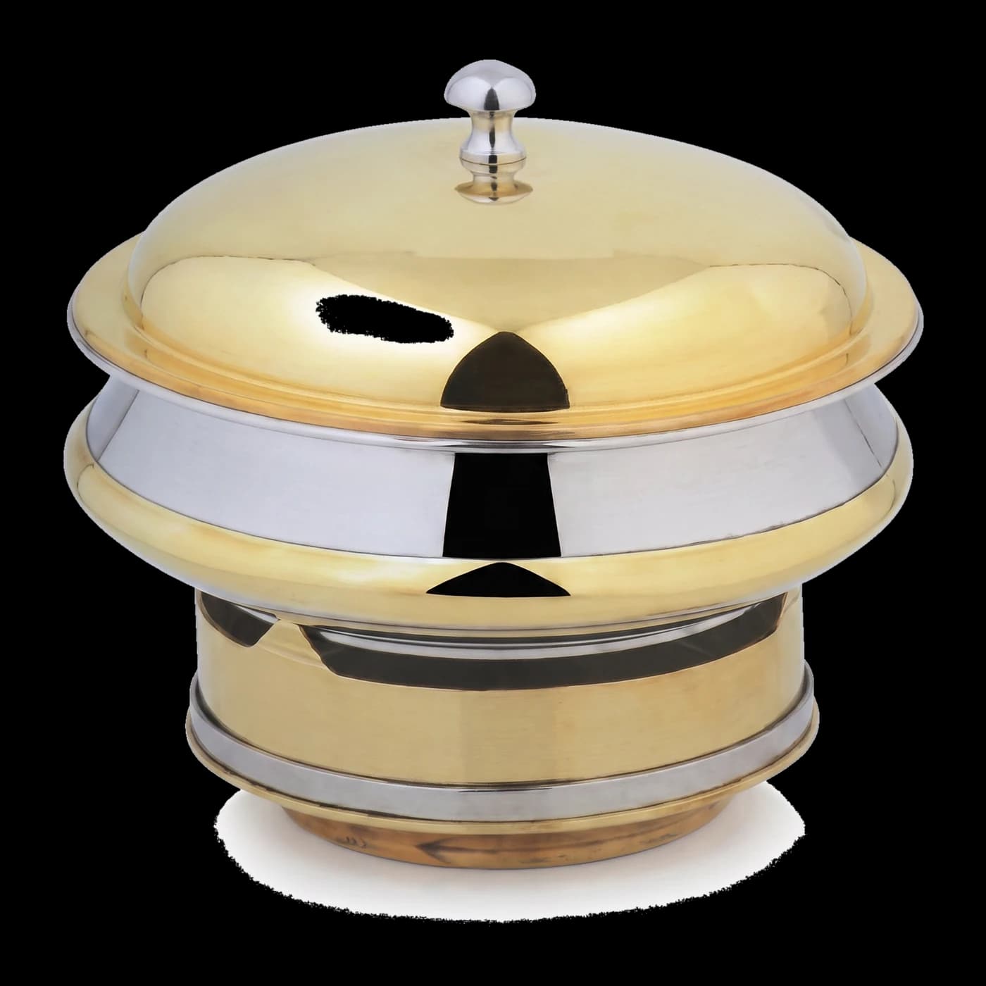 Handi-shaped stainless steel chafing dish for South Asian buffet service — Lotus Metal Works Pakistan hotelware manufacturer